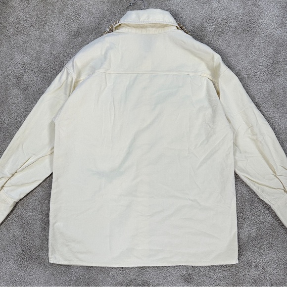 WeWoreWhat Corduroy Snap Button Down Shirt Shacket Oversized in Ivory M/L - Picture 9 of 16